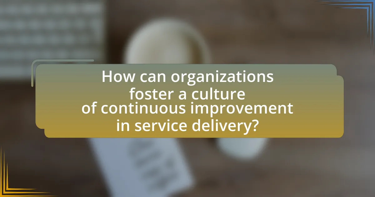 How can organizations foster a culture of continuous improvement in service delivery?