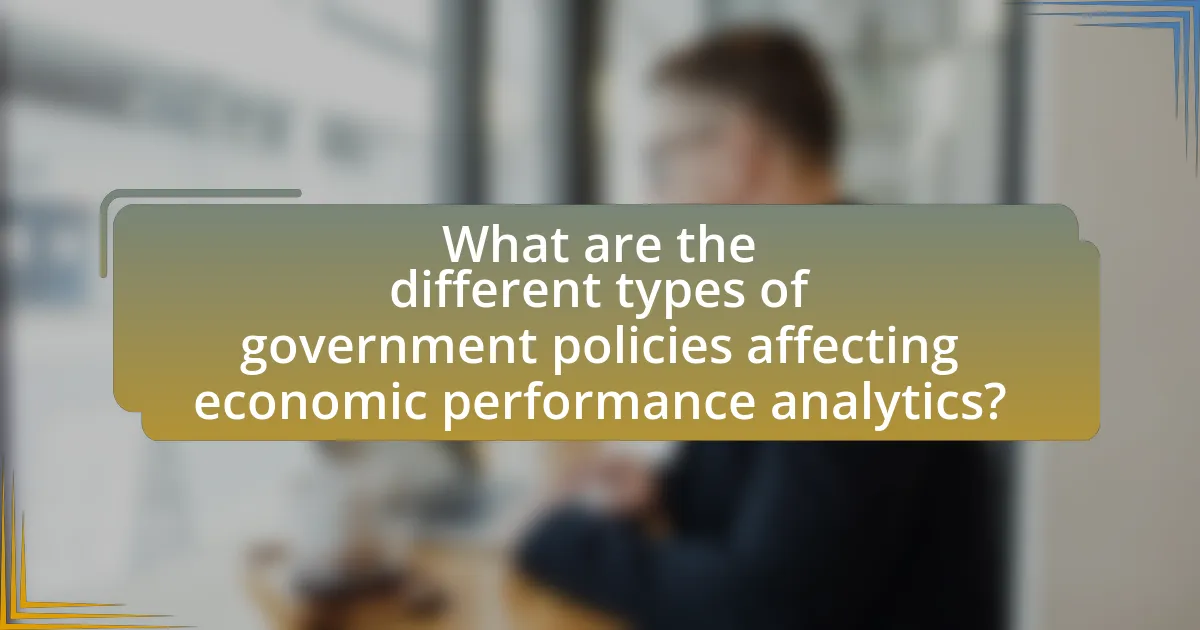 What are the different types of government policies affecting economic performance analytics?