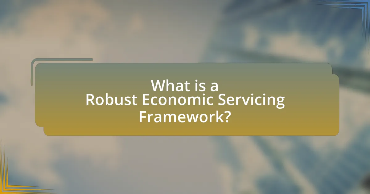 What is a Robust Economic Servicing Framework?